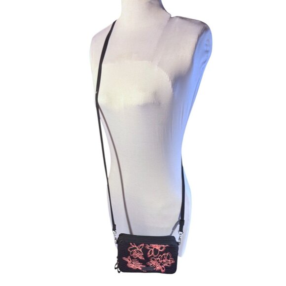 Vera Bradley Floral Embroidered Crossbody Wallet With Adjustable Strap - Picture 2 of 15